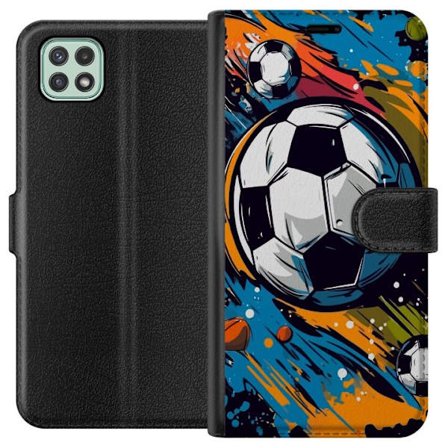 Plånboksfodral till Samsung Galaxy A22 5G med Fotbollar