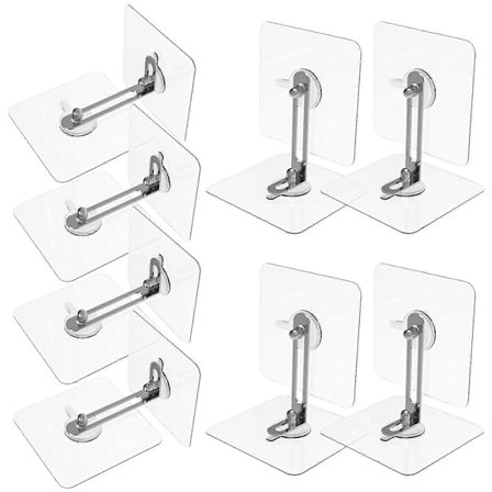 8 stk. Selvklæbende møbelvægbeslag, ingen boring, møbelfaste klistermærker til bogreol, kommode, hylde, skab