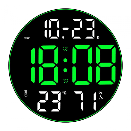 Digitalt Vægur 12 tommer LED Væg Skrivebordsur til Hjem Studieværelse Hotel Hal Rød