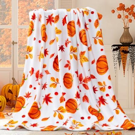 Fall filt, Halloween pumpa höst plysch höst dekor fleece
