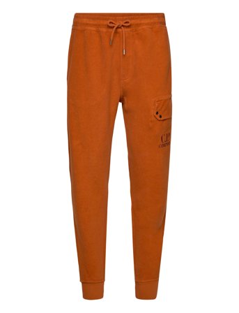 C.P. Company Reverse Brushed & Emerized Diagonal Fleece Mixed Jogger - Orange - L