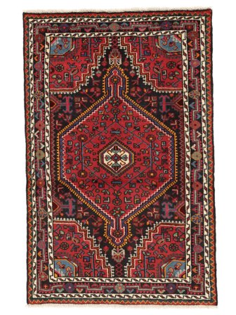 Orientalisk Toiserkan Matta 83X129 Mörkröd/Svart Ull, Persien