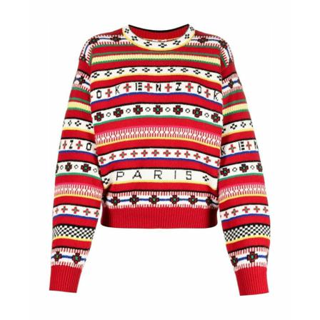 Kenzo - Stickade Tröjor & Koftor - Röd - Dam - Storlek: M, Dam, Storlek: M