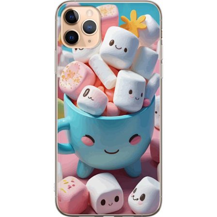 Yhteensopiva Puhelinkuori Apple Apple iPhone 11 Pro Max Söpö hymyilevä vaahtokarkki kuvio kupissa