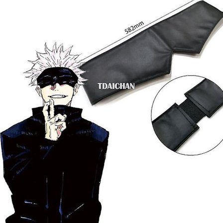 Gojo Satoru Cosplay Paryk - Jujutsu Kaisen Anime, Kort Varmebestandigt Syntetisk Hår, med Parykhætte One Size Øjenlap