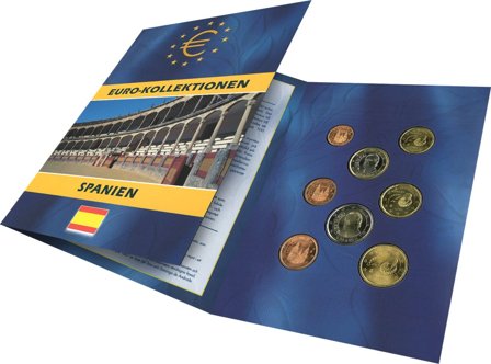 Spanien - Euro møntsæt i folder - Svensk