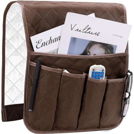 Fåtölj Organizer, Cover, Hängande fickor Platssparande, Halkfri förvaringsväska för telefon, bok, tidningar, tv-fjärrkontroll, panna