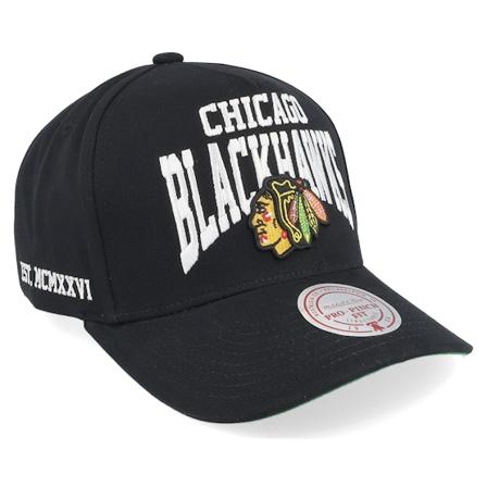 Mitchell & Ness - NHL Schwarz adjustable Cap - Chicago Blackhawks Big Time Pro Black A-frame Adjustable @ Hatstore