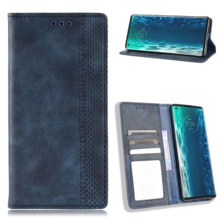 Bofink Vintage Motorola Edge nahkakotelo - Sininen Blue