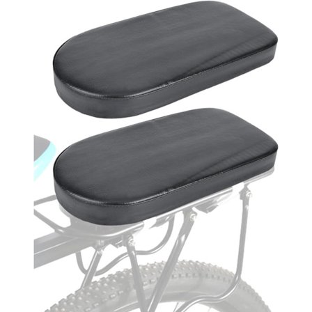 2 stk. cykelsæde pude, sort PU cykelsadel, mountainbike bagsæde, bred blød pude, cykeltilbehør til skole, sport, trailture