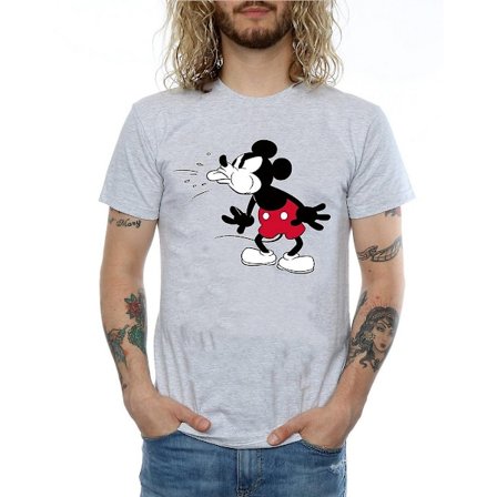 Disney Herr Mickey Mouse Tunga T-shirt S Sports Grey