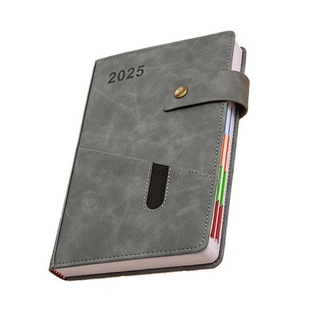 2025 Planner - A5 Notesbog med Daglige Sider Gray