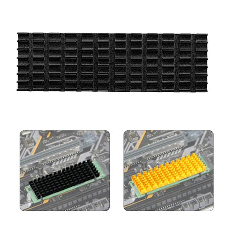 M.2 SSD 2280 PCIE Solid State Drive Kylfläns Kylare 70x22x6 mm för Stationära Datorer Svart