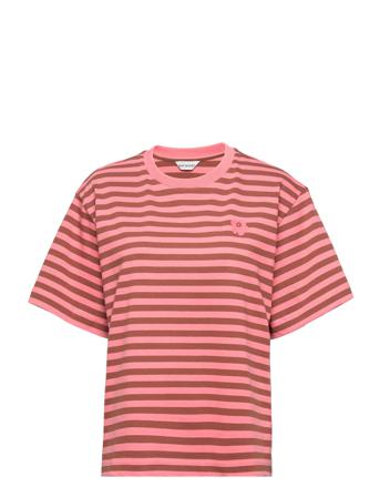 Tildra Tasaraita Unikko T-Shirt Pink Marimekko