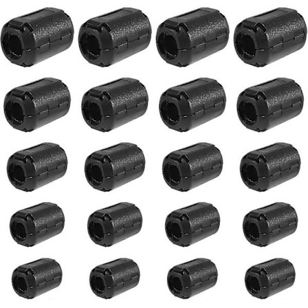EMI RFI Støjundertrykkelseskabelclips, 20 stk., til 3 mm/5 mm/7 mm/9 mm/13 mm diameter kabel - Sort
