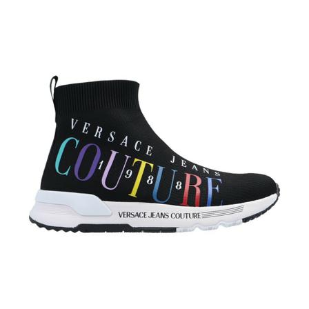 Versace Jeans Couture Sneakers With Sock , Zwart , Dames , Maat: 36 EU
