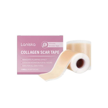 Collagen Ar-tape til ansigtet, Losveo silikone ar-ark til ansigtsrynker, anti-aging 4x150cm rulle
