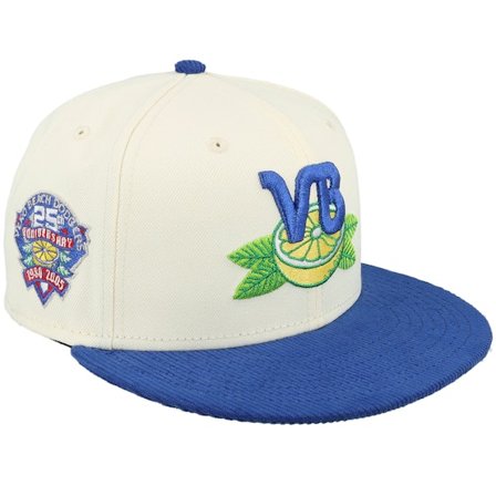 New Era - MiLB Beige fitted Czapka Z Daszkiem - Vero Beach Dodgers Garden 59FIFTY 25 Chrome Chrome/Light Royal Fitted @ Hatstore