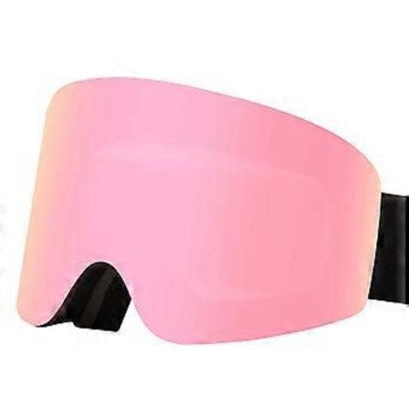 Snowboardbriller UV-beskyttelse Dobbeltlag Skibriller Anti-dug Skibriller Magnetiske Snebriller til Unisex Mænd sort ramme pink fane