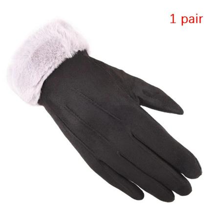 Mode Damhandskar Höst Vinter E Furry Warm Mitts Full Fing