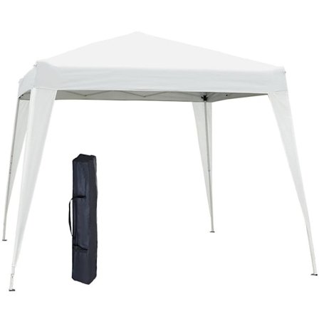 Rootz Folding Gazebo - Folding Pavilion - Folding Tent - Party Tent - Steel White - 2.4x2.4m
