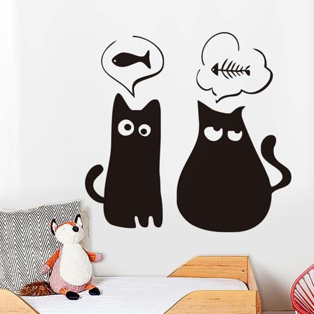 Två katter tänker om fisk