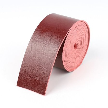 Nahkahihna Kiiltävä pinta Nahkanauha PUNAINEN 2,5 cm