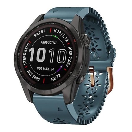 For Garmin Fenix ​​7s Sapphire Solar 20 mm silikonklokkebånd for dame med blonder Punch DUM