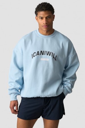 ICANIWILL - Everyday Relaxed Crewneck Print Arctic Blue - Langermet - Herre - ICIW