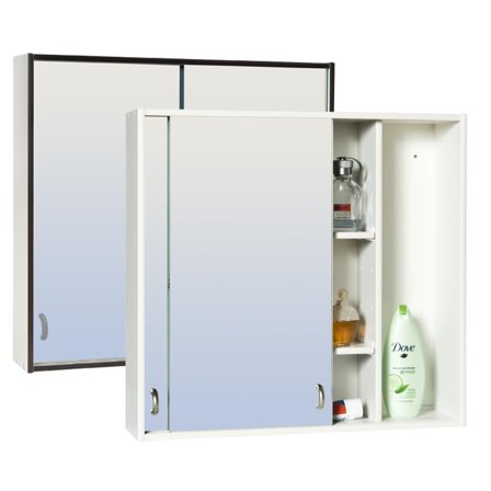 Skånebeslag Skåform Polar 8 Baderomsskap 550 x 525 x 140 mm, svart forkant, Baderom