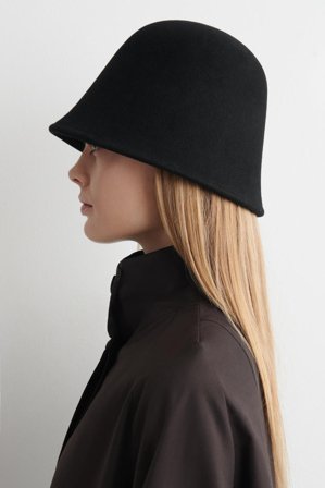 COS Women's Felted-Wool Bucket Hat in Black