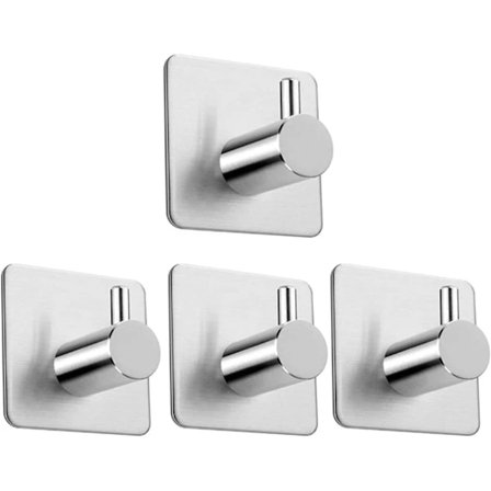 Selvklæbende kroge, rustfri stålkroge, vandtætte selvklæbende kroge i rustfrit stål til køkken, badeværelse, kontor, toilet