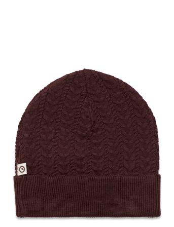 Knit Cable Beanie Baby Accessories Headwear Hats Beanies Brun Müsli By Green Cotton