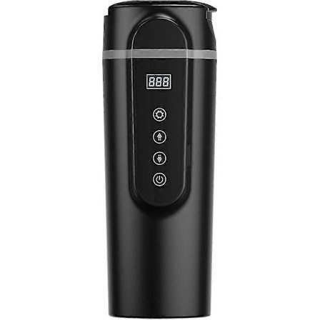 Bærbar Termokopp Kaffekopp Med Temperaturkontroll Elektrisk Oppvarmet Reisekrus Rustfritt Stål Tumbler Smart Oppvarmet Bilkopp (svart)