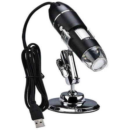 SHINING HOUSE 1000X USB Digitalt Mikroskop med 8 LED-lys, Metallstativ, Kompatibelt med Windows & Mac