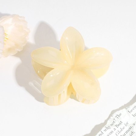 3 stk. Hårklype med Blomst, Blomsterformet Klype GUL