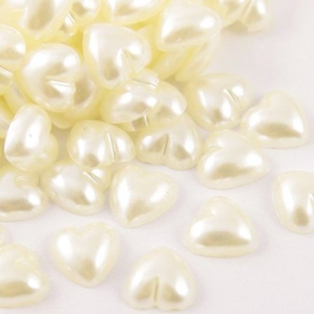 100 pack halva hjärtan, ivory bordsdekoration fest bröllop dop