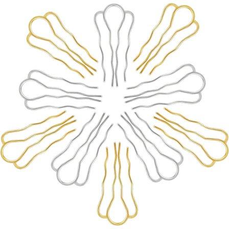10 stk. U-formede metalhårnåle, 4-tandet hårnål, U-formet hårnål