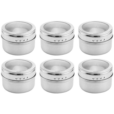 6 st/set Klar Lock Magnetisk Burk Rostfritt Stål Såsbehållare Grytor Kök Kryddhållare Hou