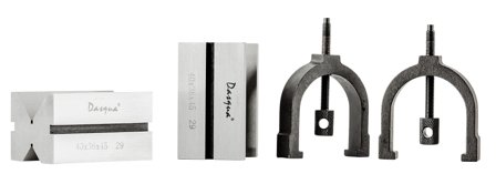 Dasqua 495205 V-block med 2 block & 2 spännbyglar, 70x45x40 mm, Såga