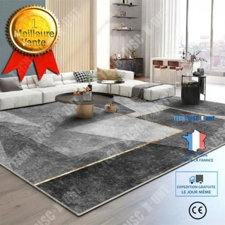 Matta - TD - Rektangulär - Svart och grå - 120x160 cm - Halkfri