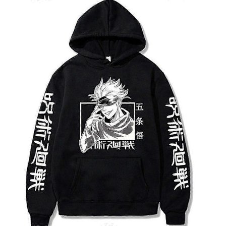 Unisex Jujutsu Kaisen Anime Hættetrøje Lange Ærmer Gojo Satoru Print Sweatshirt Pullover 0619