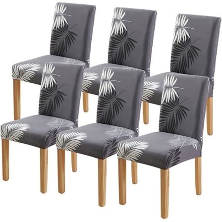 Pieces Strækbar Stolebetræk til Spisestue, Printet Stolebeskytter til Hjem, Hotel, Bryllup og Møder