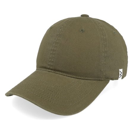 Wei - Wai Washed Cotton Olive Mom Cap Unconstructed Green Cap - @ Hatstore