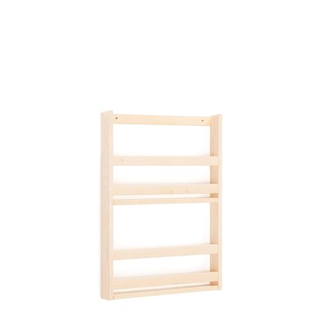 Wall mounted magazine display unit, 600x70x800 mm, birch