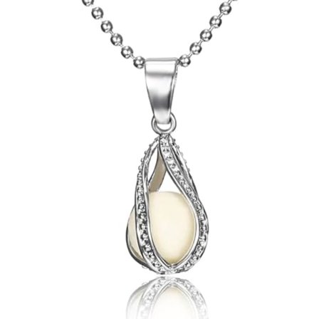 50cm förtrollande Glow-in-the-Dark Spiral Vattendropps Hänge Halsband för Kvinnor - Luminous Hollow Design - Strålande Nattglöd