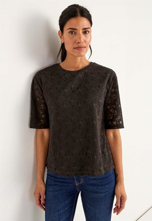 Cellbes of Sweden - Spetstopp med rundhals - mörkbrun - för damer - 50/52