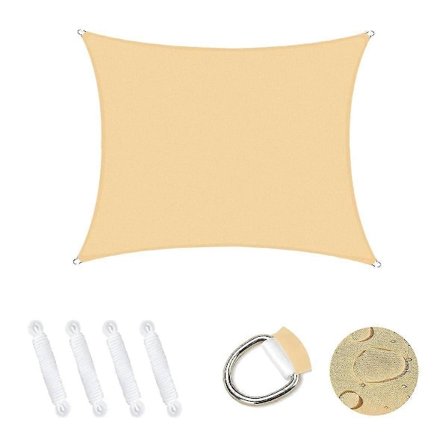 Vandtæt Solsejl Markise Læsejl, Rektangel til Udendørs Terrasse Have Carport (2,5x3)