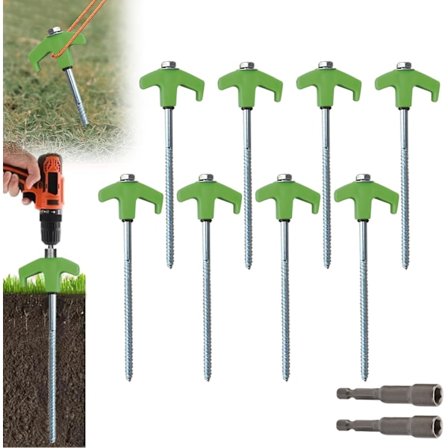 Bærbar roterbar gevind teltpløk spiraljordspiker