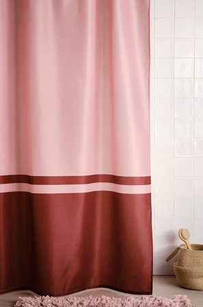 Jotex - Dusjforheng 180x200 Cm Rosa/vinrød - ESRA - Kjøp Dusjforheng hos Jotex